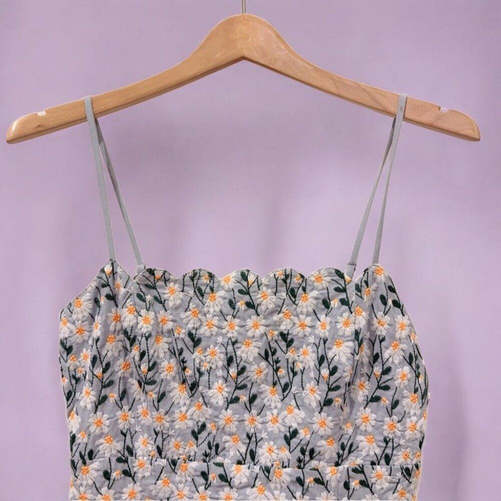 NWT LOST+WANDER Breath Of Youth Scallop Pencil Dress - Picture 9 of 10